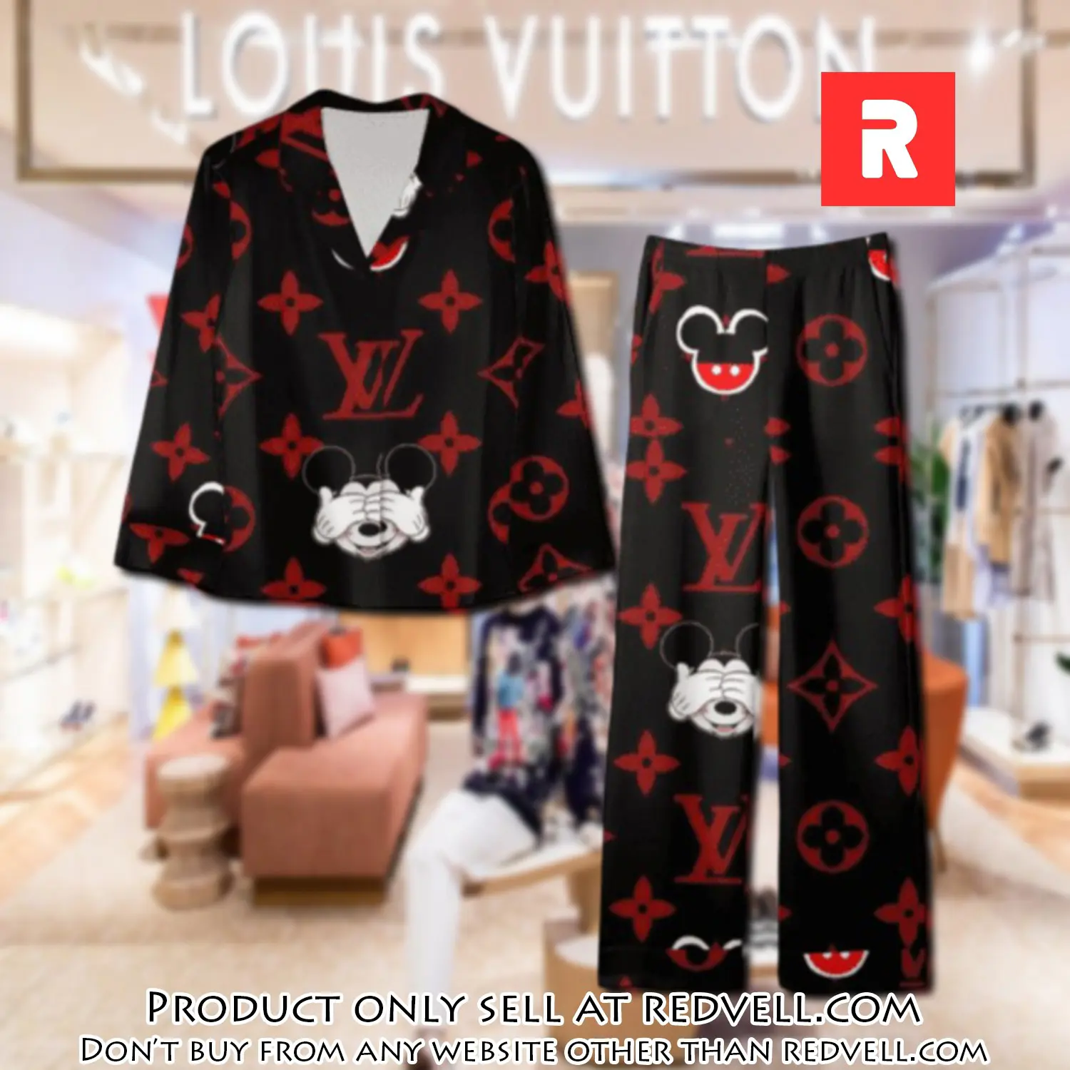 Trending luxury lv satin pajama set pjs1112 rv5538688
